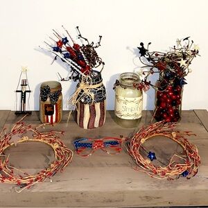 Americana, red, white, and blue lot decor. 4th of july